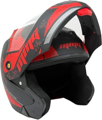 Miniatura 3 de MMG Casco modular de cara completa para motocicleta para adultos, modelo 34 con visera abatible