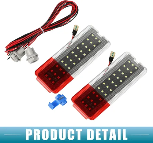 Miniatura 5 de Luz de puerta LED Panel Reflector de puerta Luz de advertencia Luz de advertencia F81Z-2523820-AA para Ford Excursion 2000-2005 Blanco Rojo LED