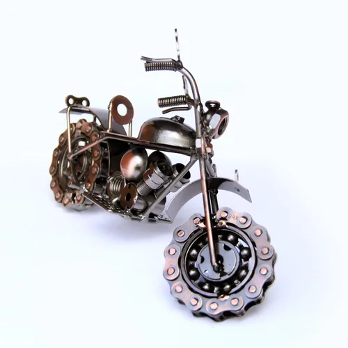 Trebisky Escultura de metal para motocicleta (Copper Chopper) – Decoración de escritorio vintage para oficina y hogar, única para papá, hombres,