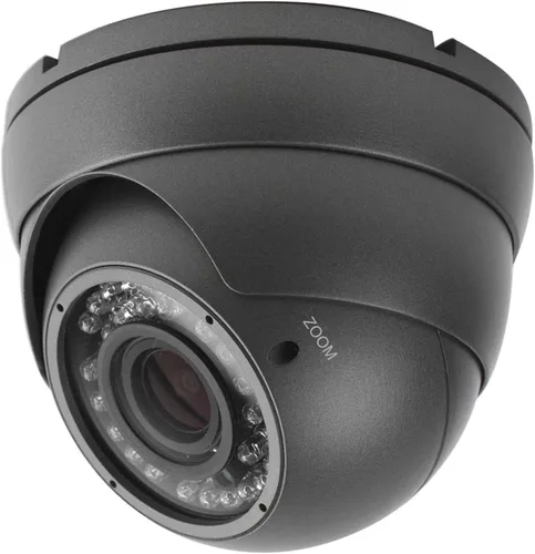 Cámara CCTV analógica HD 1080P 4 en 1 (TVI/AHD/CVI/CVBS) Cámara domo de seguridad al aire libre, enfoque manual de 0.110 in-0.472 in, lente Gris