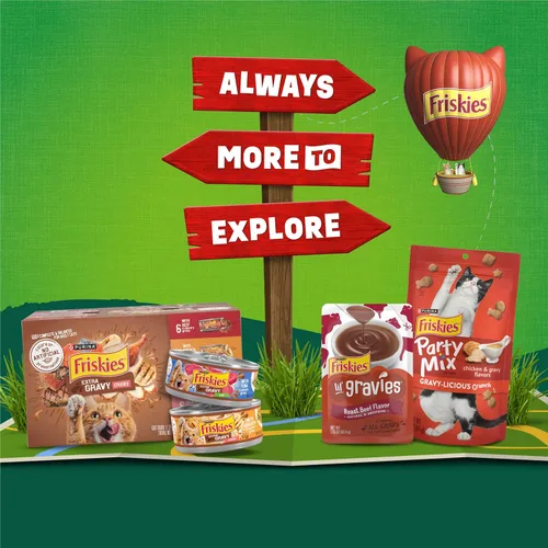 Miniatura 10 de Purina Friskies - Remolinos de salsa con sabores de pollo, salmón y salsa, comida seca para gatos, bolsa de 3.15 libras