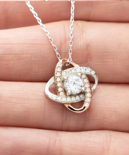 Miniatura 2 de Collar para mamá Eres mi mejor amiga y confidente en cada paso del camino - Regalo para madres nudas de amor de color oro, Zinc chapado en plata.