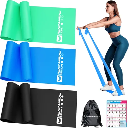 Miniatura 9 de Bandas de resistencia para entrenamiento, bandas de ejercicio para terapia física, estiramiento, recuperación, pilates, rehabilitación