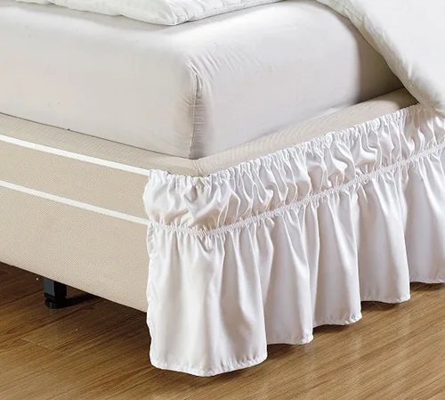 Miniatura 7 de Funda fruncida para cama de Fancy Collection para envolver faldón de cama elástico con caída de 17", nueva, fácil de instalar