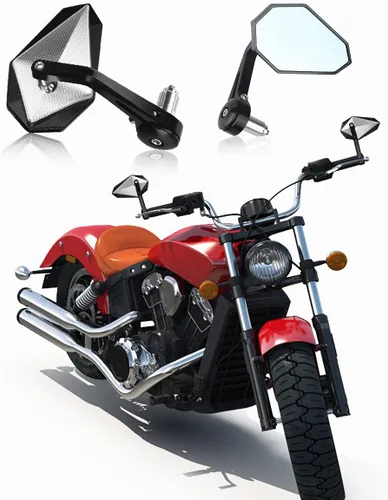 Miniatura 7 de LKV - Espejos retrovisores para extremo de manillar de motocicleta, 7/8" (22 mm) - Espejos retrovisores laterales anti-azul para motocicleta, 360