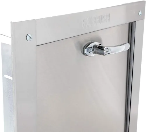 Miniatura 2 de Manija universal de acero inoxidable compatible con ADA en L con cierre estándar de 12 pulgadas de ancho x 15 pulgadas de alto, puerta de canal