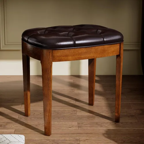 Miniatura 12 de Vantity Taburete de banco con tapizado, elegante y moderno, banco de tocador de maquillaje, versátil para comedor, sala de estar, 19.3 x 14.9 x 19.3