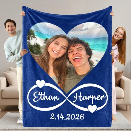 Miniatura 9 de ShineSand envía al día siguiente, cobija personalizada con texto de foto - impresa en EE. UU., cobijas con fotos personalizadas, regalos de Navidad