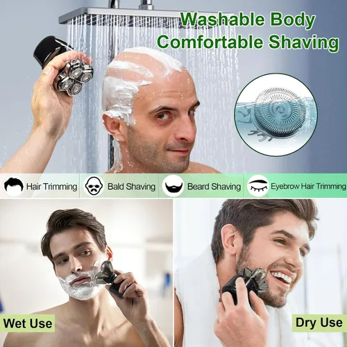 Miniatura 5 de Paquete de 8 cuchillas de repuesto para cabezal de afeitadora compatible con Sku*l Shaver Pitbull Gold PRO - Hoja de repuesto de 4 cabezales