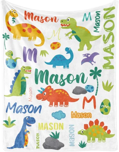 Miniatura 29 de Manta de bebé de elefante personalizada con nombre para niño, manta de nombre personalizada para niño recién nacido, manta de franela suave, regalo