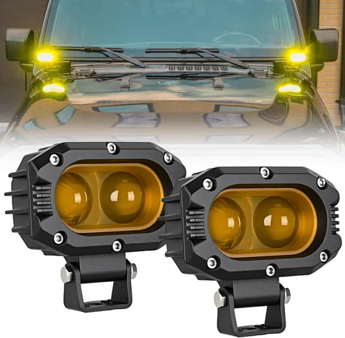 Miniatura 14 de Nilight Disparador lateral LED amarillo 2 unidades 6.5 pulgadas 60W haz de inundación para conducción fuera de carretera niebla barra de luz