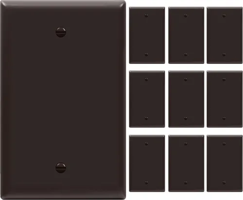 Miniatura 27 de ENERLITES - Placas para pared de dispositivo en blanco, acabado brillante, cubiertas de salida en blanco de tamaño mediano, 1 banda, 4.88 x 3.11