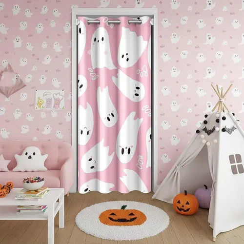 Miniatura 23 de Castle Fairy Cortina con estampado de piel de vaca para jóvenes adultos, diseño abstracto de piel de vaca blanca y granate, cortina opaca