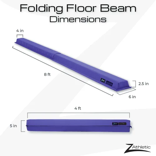 Miniatura 3 de Z-Athletic - Viga de equilibrio plegable de espuma de 8 pies para niños, color azul