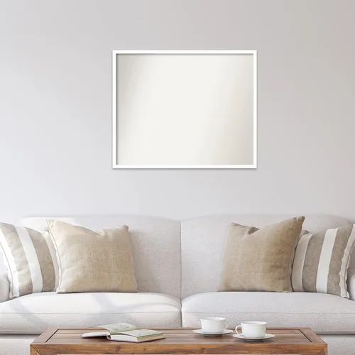 Miniatura 49 de Amanti Art Espejo de baño blanco para sobre el fregadero, 32 x 45 pulgadas, espejo de tocador rectangular blanco esbelto, marco de madera moderno