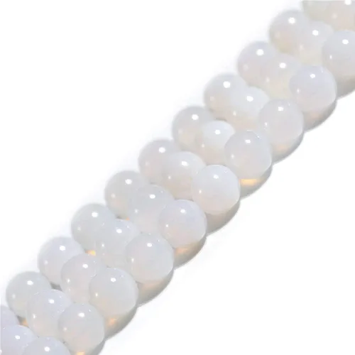 Miniatura 59 de GEM-Inside - Cuentas redondas de ágata de ónix azul claro natural de 0.394 pulgadas (0.394 in) con agujero grande para hacer joyas, suministros