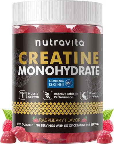 Miniatura 18 de Nutravita Certificado NSF Creatina Gomita - Gomitas de Monohidrato de Creatina para Hombres y Mujeres - 5g de Monohidrato de Creatina por Porción