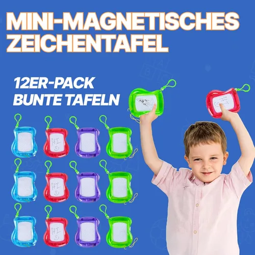 Miniatura 3 de Mini pizarra magnética de dibujo para niños, paquete de 12 con clip para llavero, bloc de escritura borrable para dibujo, caja de tesoros, juguetes