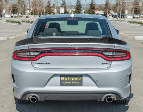 Reemplazo para Dodge Charger 2015 | SRT8 Hellcat Extendido Estilo Trasero Aleta de Borde Tronco con Alerón Wickerbill (plástico ABS - pintado negro