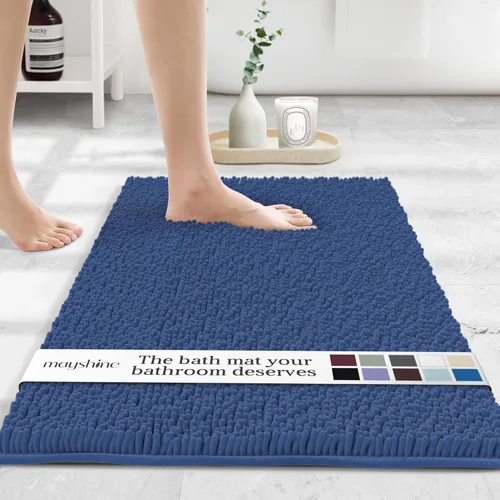 Miniatura 10 de MAYSHINE Alfombra de Baño de Chenilla Afelpada Extra Suave, Súper Absorbente, Alfombra de Baño Antideslizante Microfibra Esponjosa