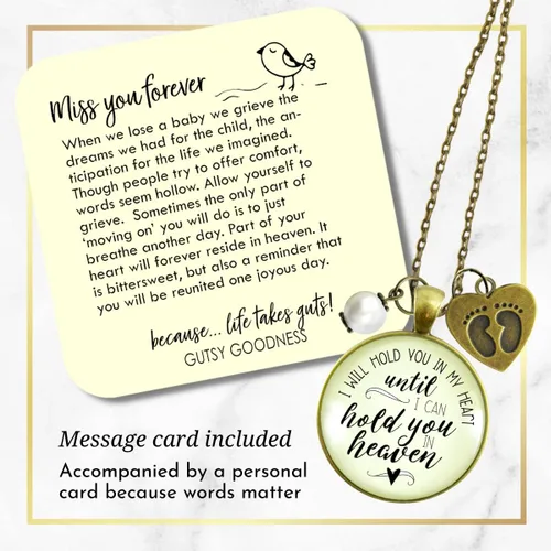 Miniatura 2 de Gutsy Goodness Miscarriage Necklace Comforting Sentimental Handmade Jewelry For Mom - Pendant, Message Card, Keepsake Gift Box