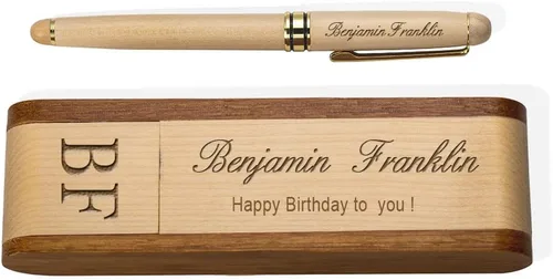 Miniatura 8 de Juego de bolígrafos y estuches de madera personalizados, bolígrafo de madera natural, regalo de cumpleaños/Navidad/graduación