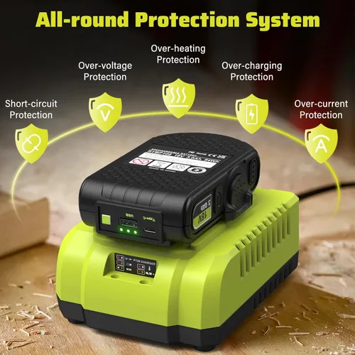 Miniatura 3 de Abeden Reemplazo de 3.0Ah para cargador de batería Ryobi de 18 V y combo de batería con puerto USB, compatible con herramientas eléctricas