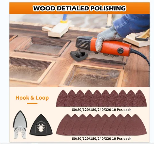 Miniatura 5 de AMZWEI Hoja de herramienta oscilante 154, cuchillas multiherramienta de titanio con funda, papel de lija para madera, metal, corte de plástico