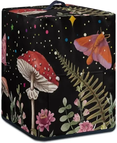 Cubierta para freidora de aire, cubierta antipolvo, diseño floral rojo, accesorios para freidora de aire, se adapta a 5-6 cuartos de galón, cubierta