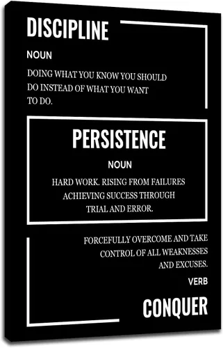 Miniatura 24 de Motivational Wall Art 1% Better Every Day Quote Framed Canvas Poster Inspirational Wall Decor for Office Gym Study Room Small Size Growth Mindset