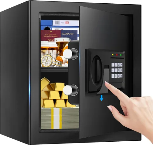 Miniatura 13 de 1.6 pies cúbicos Cajas de seguridad a prueba de fuego para USO DOMÉSTICO, Caja de Seguridad Digital Antirrobo con Teclado Programable y Llaves