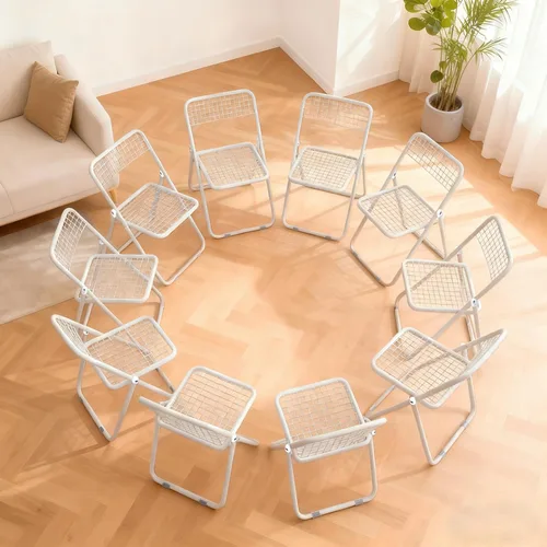 Miniatura 9 de JPBSTO Paquete de 6 sillas plegables, color negro, una sola pieza, diseño plegable que ahorra espacio