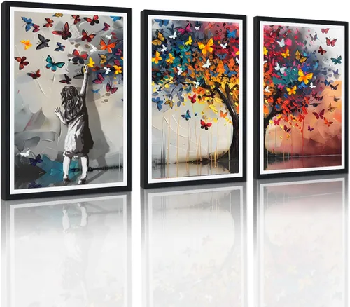 Miniatura 21 de 3 Piezas de Arte de Pared Banksy en Lienzo, Póster de Graffiti, Decoración de Pared con Citas Inspiradoras, Nunca Te Rindas, Obras de Arte para Sala