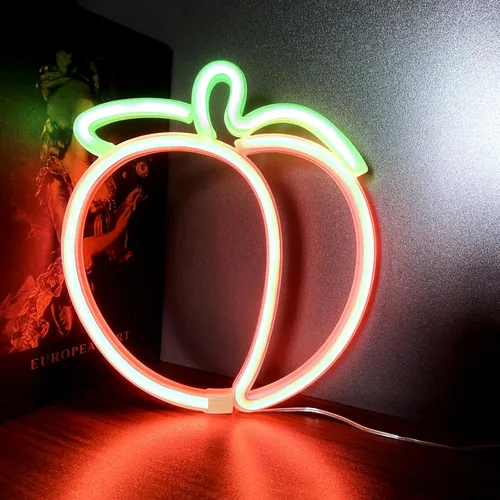 Miniatura 5 de Letrero de luz LED de neón de durazno, lámpara hecha a mano para pared, habitación, fiesta, hogar, bar, arte, Navidad, dormitorio, mesa, boda, Coral