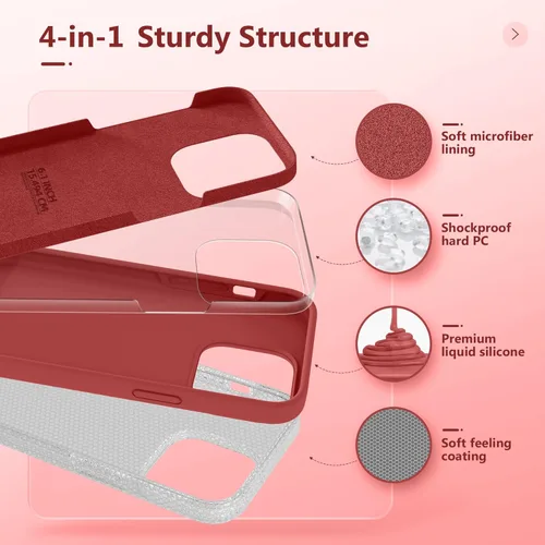 Miniatura 217 de GONEZ Funda de silicona para iPhone 15 Pro Max, compatible con Magsafe, protector de cámara + protector de pantalla, forro de microfibra suave