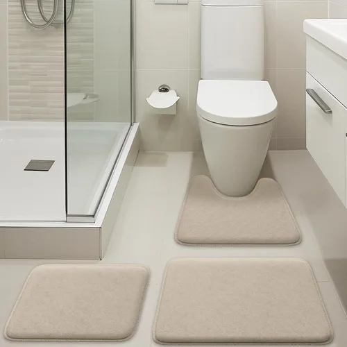 Miniatura 56 de Alfombra de baño de lujo – 1 pieza de alfombrilla de baño de espuma viscoelástica, antideslizante y ultrasuave, altamente absorbente, fácil