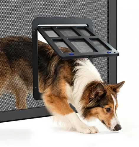 Miniatura 10 de Puerta mosquitera para puerta mosquitera con cierre automático magnético, pestañas dobles bloqueables, puerta mosquitera para perros, fácil acceso