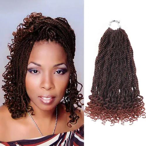 Miniatura 19 de Cabello rubio de ganchillo para mujeres negras, trenzas senegalesas onduladas de ganchillo de 12 pulgadas, trenzas kinky de ganchillo cortas 27613