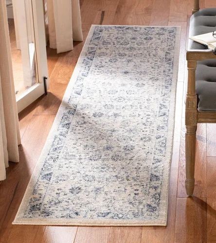 Miniatura 7 de SAFAVIEH Colección Charleston Alfombra de Acento - 2 pies x 5 pies, Gris & Gris Oscuro, Diseño Oriental con Efecto Desgastado, No Desprende Pelusa