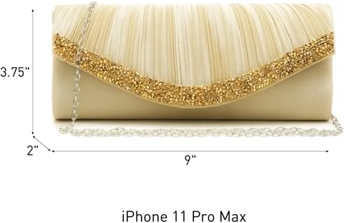 Miniatura 38 de Dasein Bolsos de mano para mujer, bolsos de noche formales con diamantes de imitación para boda, fiesta, baile de graduación, bolso elegante