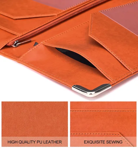 Miniatura 5 de Libros para camarera – Cartera de mesero de 5 x 9 pulgadas con bolsillo con cremallera, lindo organizador de libros de camarera y camareros con Gris
