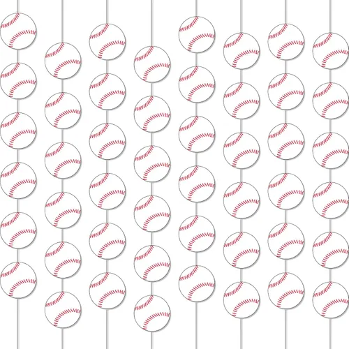 Paquete de 8 pancartas de fiesta de béisbol, kit de guirnalda de béisbol, suministros de fiesta de béisbol, decoraciones de papel de béisbol para