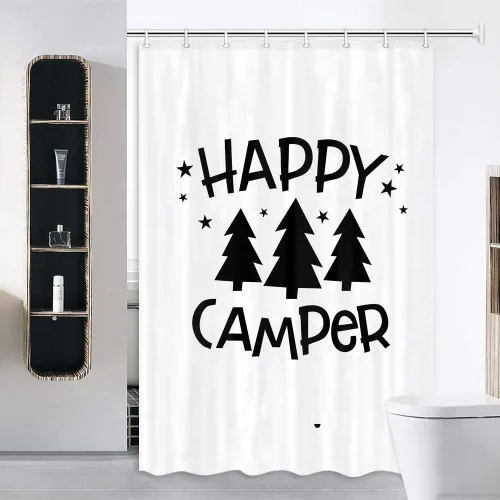 Miniatura 2 de JAWO - Cortina de ducha para caravana o remolque, camping, baño, árbol de camper, cortina de ducha con ganchos (44.1 x 63.8 in)