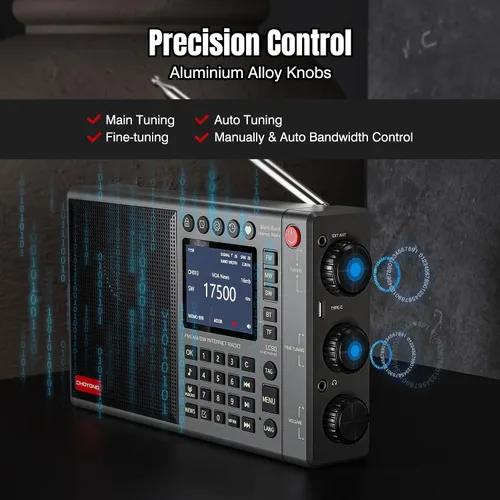 Miniatura 5 de CHOYONG Radio de Internet LC90 Wi-Fi/4G, radio FM/LW/MW/SW portátil con batería recargable de 5000 mAh, estaciones de radio 40K, altavoz BT, reloj
