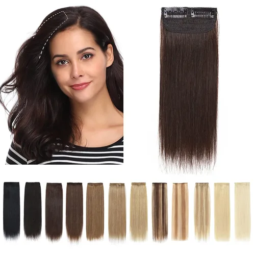 SEGO Extensiones de cabello corto con broches, de 4 pulgadas, 100% cabello humano para mujer, añadiendo volumen, 1 unidad, 0.31 onzas (0.28 oz),