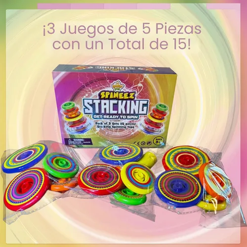 Miniatura 3 de IPIDIPI TOYS Spineez Trompos Giratorios Apilables para Niños – Juego de 3, 15 Piezas Juguetes Giratorios OVNI – Ideales Rellenos de Media de Navidad