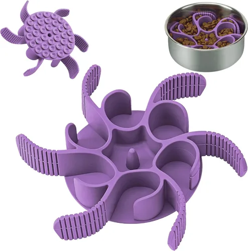 Miniatura 9 de Anipaw Cuencos de alimentación lenta para perros Inserto de alimentador de comida para mascotas de espiral de silicona para ralentizar la Gris