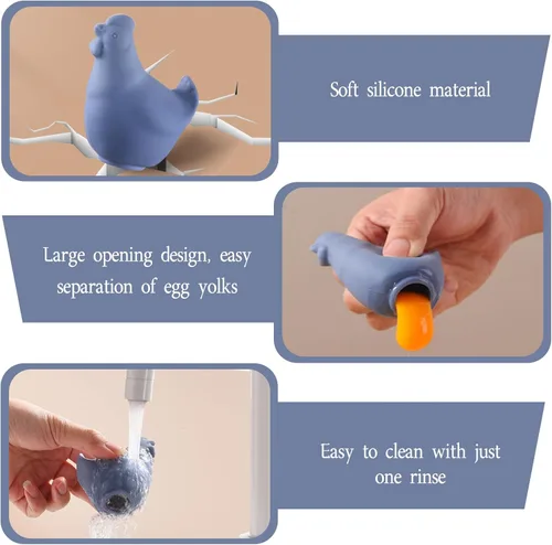 Miniatura 3 de Separador de yema de huevo de silicona, nueva herramienta separadora de huevos y herramienta para hornear, extractor de huevos, cocina de cocina