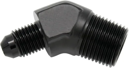 Miniatura 16 de Adaptador de tubo de manguera de combustible de aluminio recto 16AN acampanado a 3/4" NPT macho Unión de rosca negro