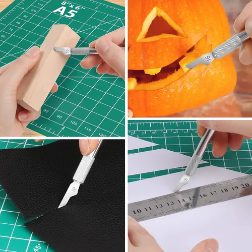 Miniatura 5 de Jetmore Paquete de 100 cuchillas para manualidades #2, cuchillas de repuesto para cuchillos de pasatiempo, con caja de almacenamiento para arte